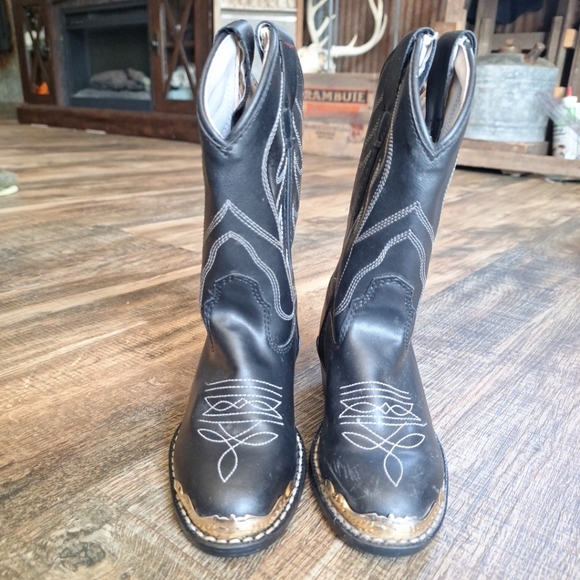 Old West Unisex Black Western Boots size 085/8.5 - Picture 2 of 12